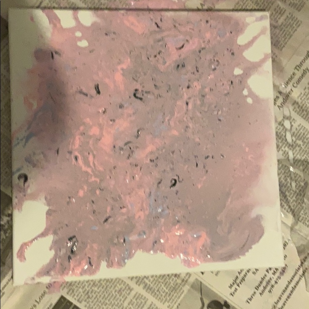 Pink and purple water marble pour painting!